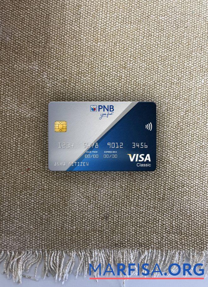 Downloadable Philippines National Bank (PNB) visa classic card photolook front download for verification